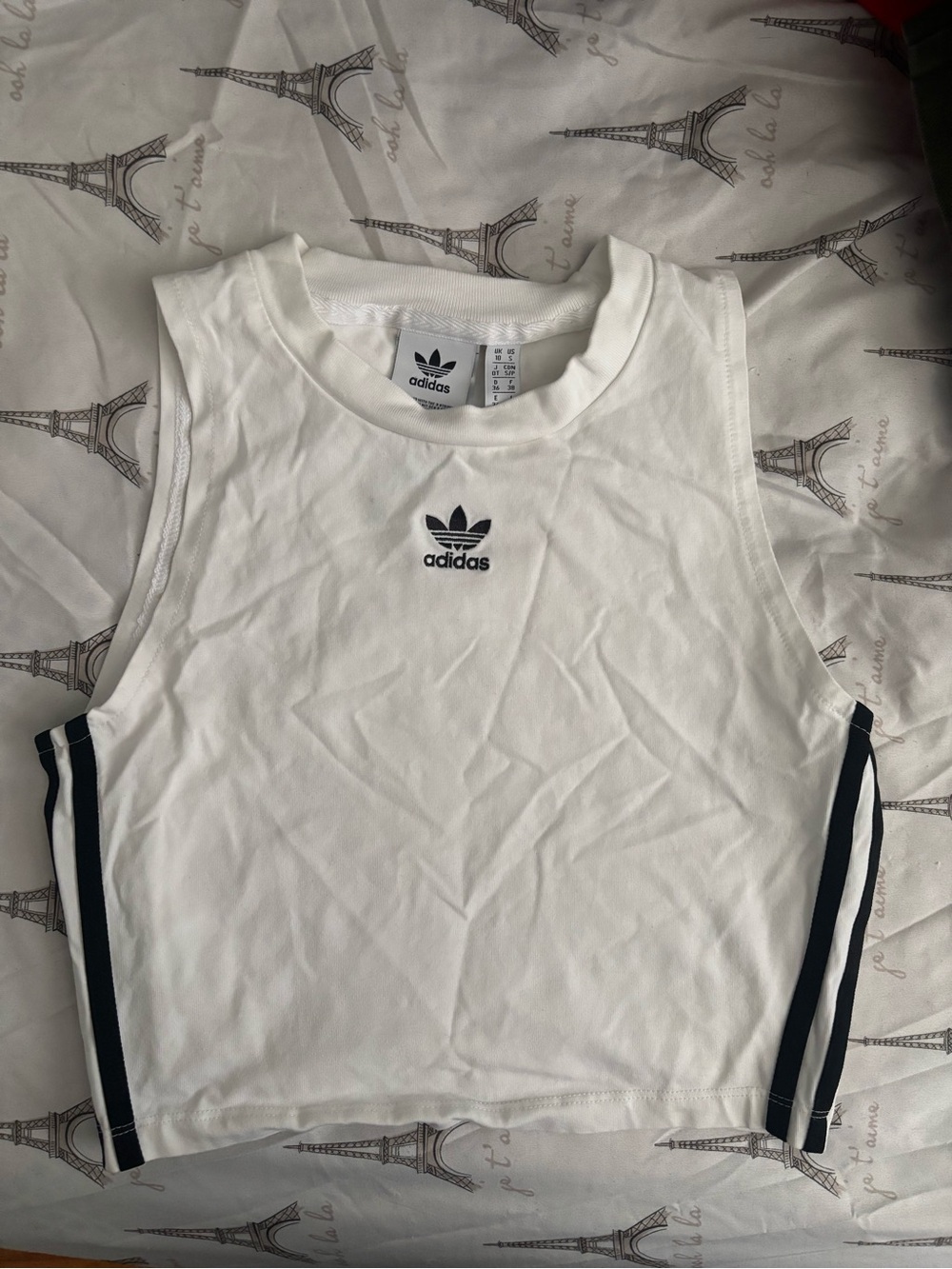 Adidas White Tank Crop Top